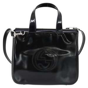 Gucci Patent Leather Soho Handbag Black